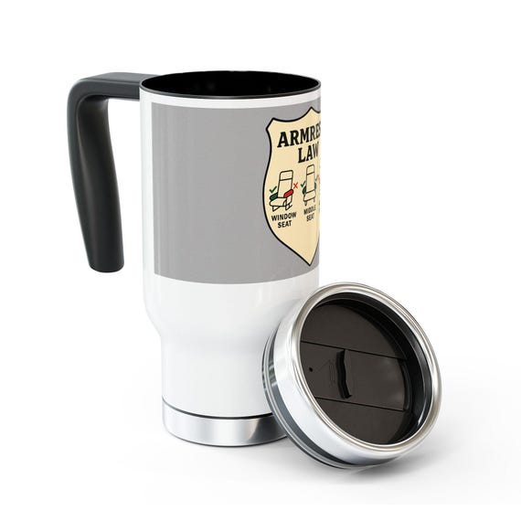Armrest Law Travel Mug: Funny Aviation Gift for Pilots & AvGeeks