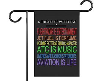 Banner de jardín para entusiastas de la aviación: Decoración de viajes colorida