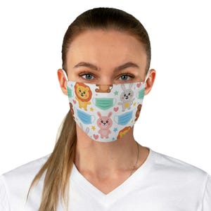 Cute Animal Pattern Face Mask, Reusable Kids Mask, Fun Fabric Mask, Adorable Animal Print, Party Favor