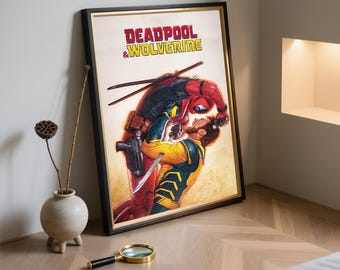 デッドプール＆ウルヴァリン映画ポスター - 映画ファン向けコレクターズアイテム - キャンバスプリント - ホームデコレーション - ウォールアート - ギフトポスター