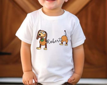 Personalized Slinky Dog Shirt, Custom Name Toy Story Tee, Slinky Dog Dash Kids Shirt, Toy Story Land Family Trip Top, Toddler Birthday Gift