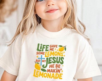 Camiseta para niños "La vida me dio limones, pero Jesús me está haciendo limonada", camiseta cristiana, limonada de Jesús, camiseta de limonada, ropa de fe