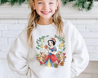 Snow White And the Seven Dwarfs Christmas Shirt, Disney Princess Holiday Shirt, Winter Wonderland Sweatshirt, Disney Christmas Kids Shirt