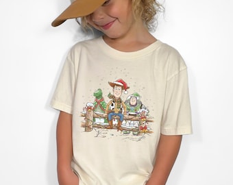 Disney Toy Story Christmas Kids Shirt, Woody Buzz Rex Christmas Sweatshirt, Disney Holiday Crew Sweatshirt, Disney Characters Sweatshirt