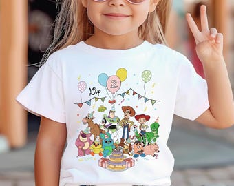 Personalisierte Toy Story Geburtstag Shirt, Woody Buzz Lightjahre Jessie Geburtstag T-Shirt, Personalisierte Geburtstag Shirt, Toy Story Party Shirt