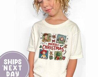 Toy Story Christmas Sweatshirt, Retro Woody Buzz Jessie Shirt, Disney Merry Christmas Toddler Sweatshirt, Kids Disney Winter Season Shirt
