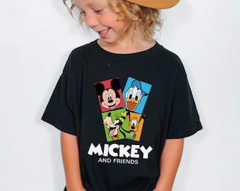 Disney Mickey & Friends Kids Shirt – Mickey Mouse, Donald Duck, Goofy Pluto Tee, Toddler Birthday Park Outfit, Boys Graphic T-Shirt