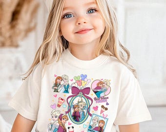 Frozen Sisters Tee for Girls Shirt, Elsa & Anna Best Friends Shirt, Disney Princess Graphic Tee, Toddler/Youth Kids Shirt, Cute Birthday Tee