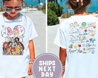 Camiseta de princesa Disney para niños, linda camiseta de princesa con castillo, camiseta de princesa con castillo mágico, camiseta de princesa para niños pequeños, camiseta de princesa Disney para regalo