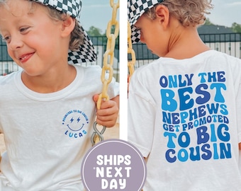 Personalisiertes Big Cousin Shirt, Schwangerschaftsankündigung T-Shirt, passendes Cousin Outfit