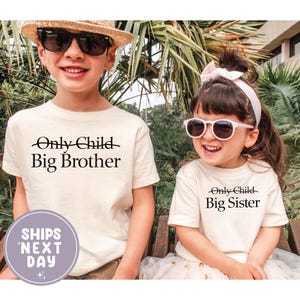 Personalized Only Child Big Sister Shirt, Pregnancy Reveal Shirt, Big Brother Shirt, Big Sister Announcement, Pregnancy Announcement Shirt