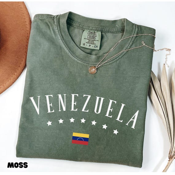 Venezuela Shirt, Comfort Colors Tee, Venezuelan Flag Graphic, Retro Collegiate Style, 7 Stars Patriotic Top, Latino Heritage Gift
