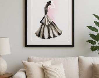 Haute Couture Fashion Illustration - Vogue Wall Art - Fashion Decor