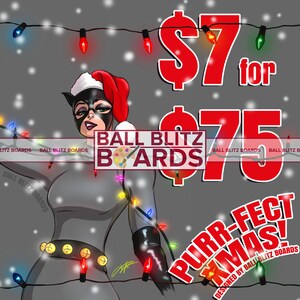 Purr-Fect Xmas | Catwoman |  Bingo Board Game | 7 for 75