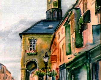 Ireland  " The Thosel, Kilkenny Town Hall" FINE ART PRINT  Watercolour Irish art  Fine Art  Giclee Print, Christmas Holiday gift