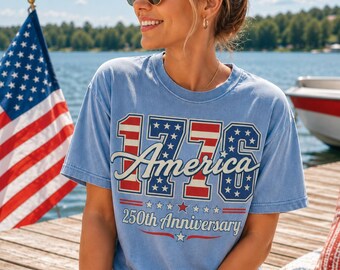1776 America Shirt, 250th Anniversary Tee, Patriotic USA Shirt, Fourth of July Comfort Colors Shirt, America 1776 Tee