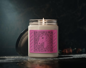Soy Candle Horse Design with Affirmations, Gift for Her, Christmas, Birthdays, Non-toxic