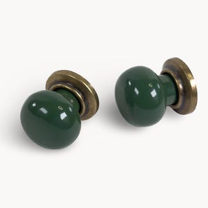 ZERRA Green Cabinet Knob, Antique Brass with Porcelain | Handmade | Kitchen | Drawer | Wardrobe | Furniture | Belnua