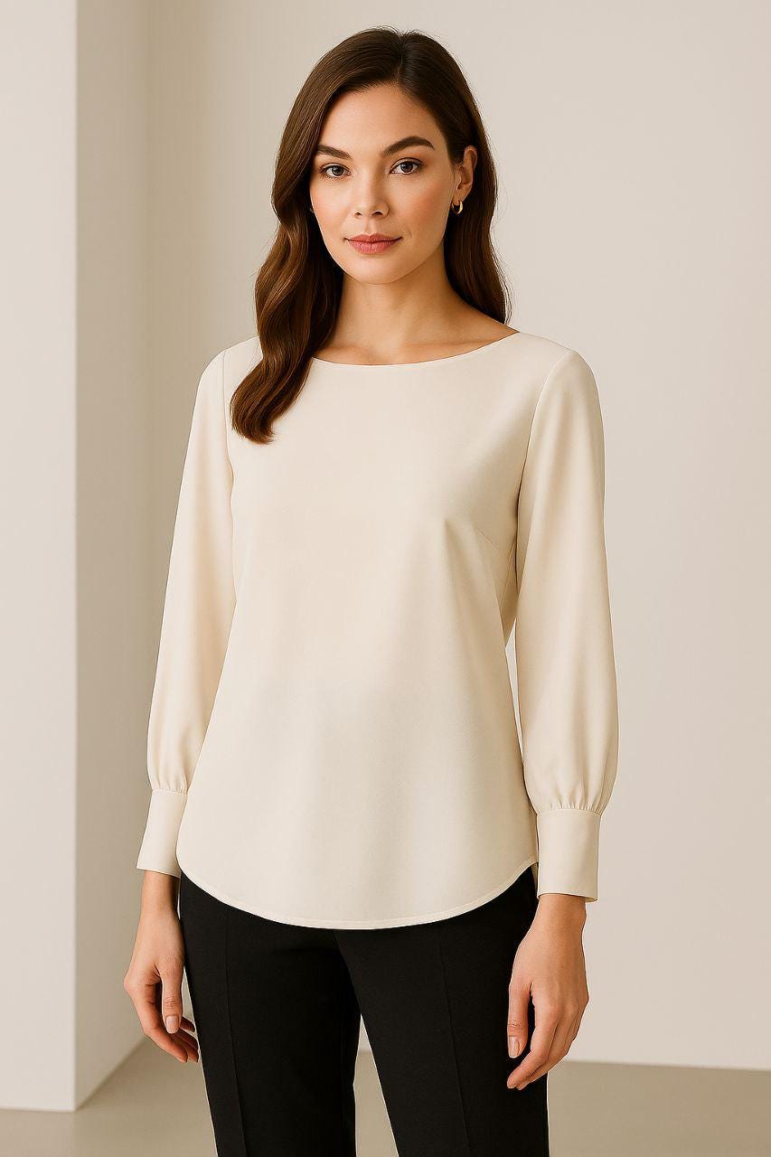 Boat Neck Blouse Sewing Pattern | Gathered Sleeve Top PDF | Loose Fit ...