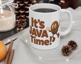 It's Java Time Coffee Mug: Funny Coffee Lover Gift, 11oz Ceramic