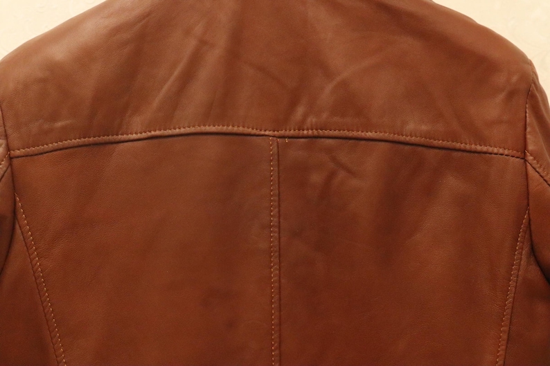 mens leather jacket, brown leather coat, leather field coat, brown field jacket, four pocket jacket, button front coat, classic leather coat, soft leather jacket, retro leather coat, mens brown jacket, utility leather coat, cognac leather coat, collared leather coat