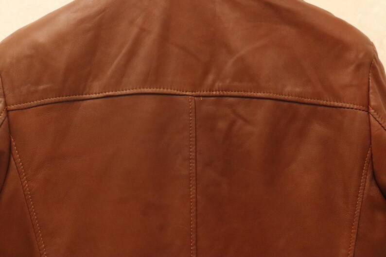 mens leather jacket, brown leather coat, leather field coat, brown field jacket, four pocket jacket, button front coat, classic leather coat, soft leather jacket, retro leather coat, mens brown jacket, utility leather coat, cognac leather coat, collared leather coat