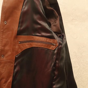 mens leather jacket, brown leather coat, leather field coat, brown field jacket, four pocket jacket, button front coat, classic leather coat, soft leather jacket, retro leather coat, mens brown jacket, utility leather coat, cognac leather coat, collared leather coat