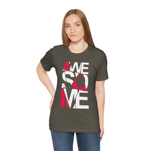 white Awesome Typography T-Shirt | Minimal White Tee | Bold Statement Shirt | Aesthetic Unisex Streetwear | Motivational Quote Tee