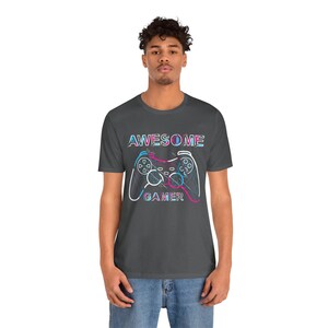 Awesome Gamer T-Shirt for Men & Women | Funny Retro Gaming Tee | Gift for Gamers | Soft Cotton Unisex Shirt | Video Game Lover Gift