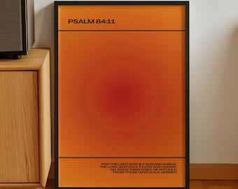 Mid Century Modern Orange Art Print: Abstract Christian Home Decor (Digital Download)