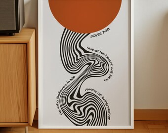 Mid Century Modern Art Print: Abstract Christian Decor (Digital Download)
