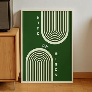 Mid Century Modern Green Abstract Geometric design Wall Art | DIGITAL PRINT | Faith-Based Home Decor