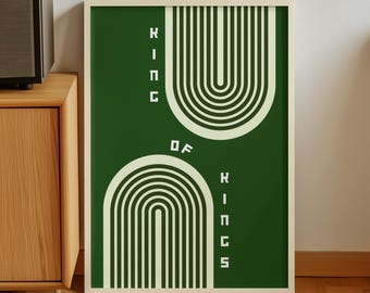 Mid Century Modern Green Abstract Geometric design Wall Art | DIGITAL PRINT | Faith-Based Home Decor