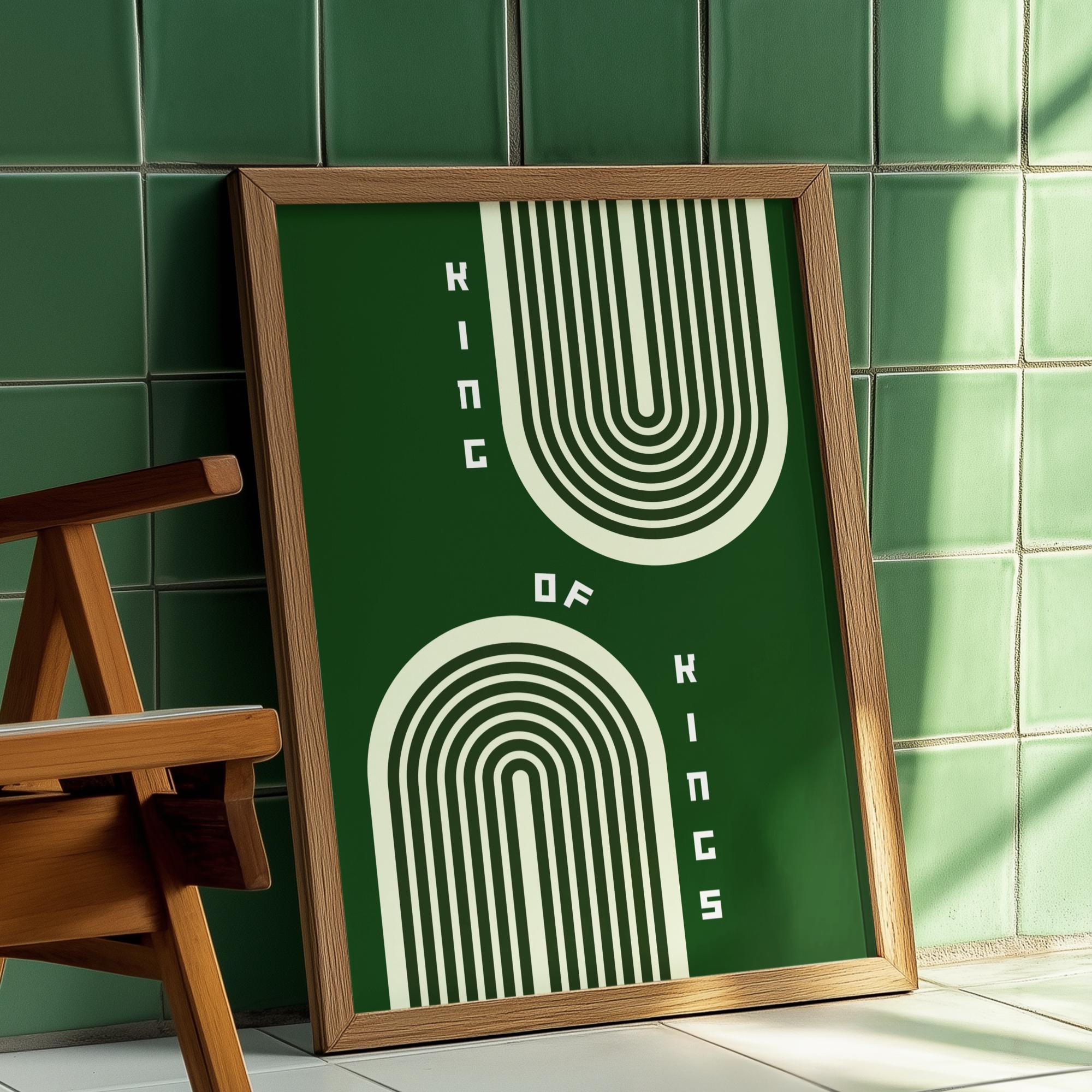 Mid Century Modern Green Abstract Geometric Design Wall Art | DIGITAL ...