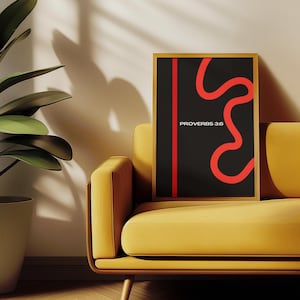Mid Century Modern Geometric Scripture Art Print: Abstract Christian Home Decor (Digital Download)