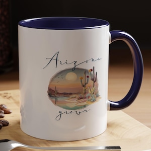 Arizona Grown Accent Coffee Mug, Cactus Mug, Gift for Coffee Lovers, Unique Drinkware, Southwestern Decor, Arizonan Mug, Arizona Native