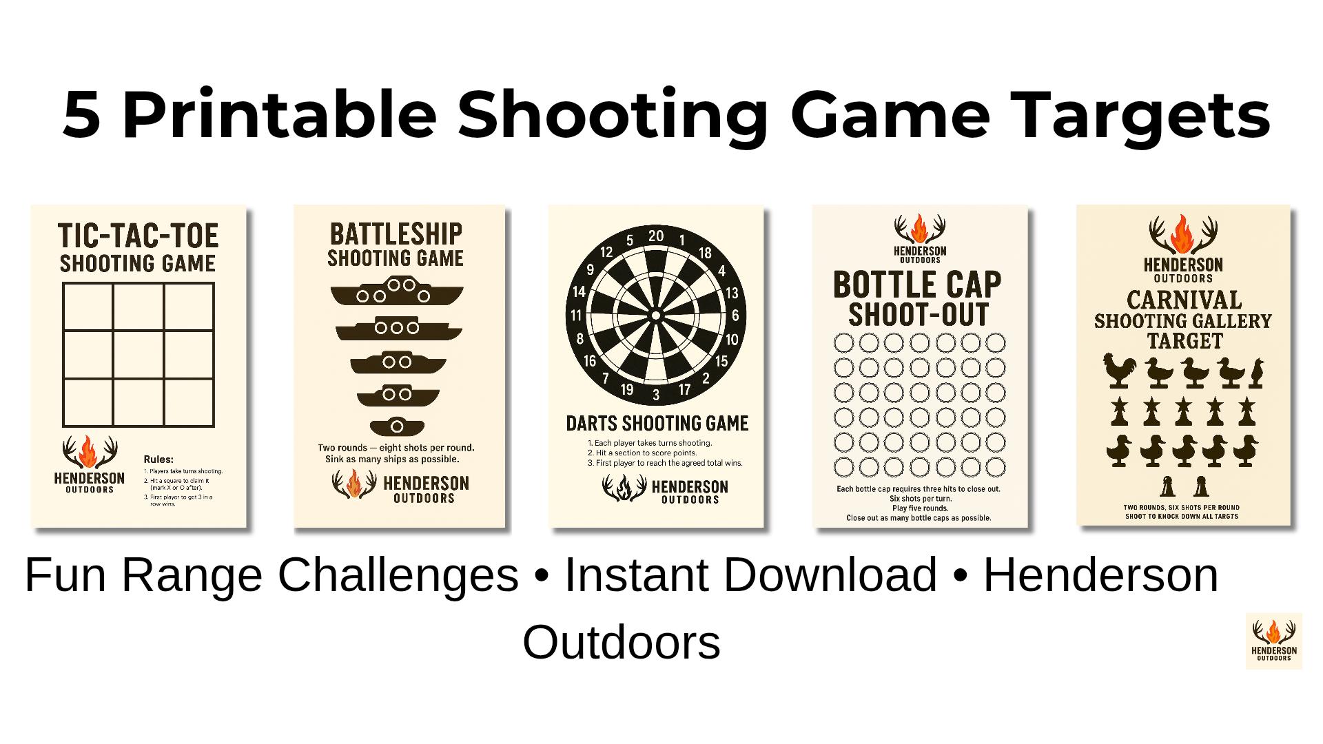 Target Fun 101 5 Printable Shooting Game Targets – Fun Gun Range Challenges – Instant ...