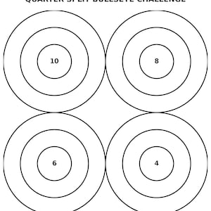Quarter Split Bullseye Challenge – Printable Shooting Target | Digital Download for Accuracy Practice