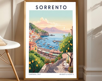 Sorrento Italy Print: Colorful Seaside Village, Mediterranean Coastal Art
