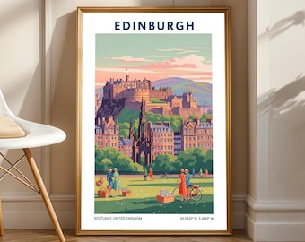 Edinburgh Castle Vintage Travel Poster - Scotland Wall Art