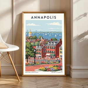 Annapolis Poster - Maryland Wall Art - US State Poster - US Wall Art - Gift for Traveller - USA Travel Print - America Wall Art Decor