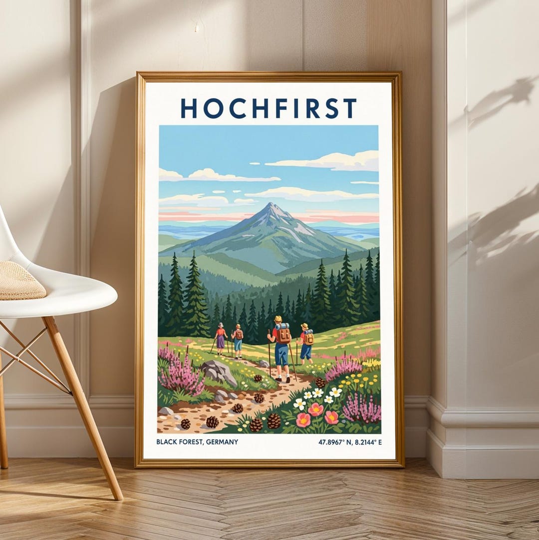 Black Forest Hochfirst Landscape Poster - Blue, Green and Yellow