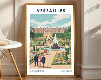 Versailles Wall Art Print, France Travel Poster - Physical Image