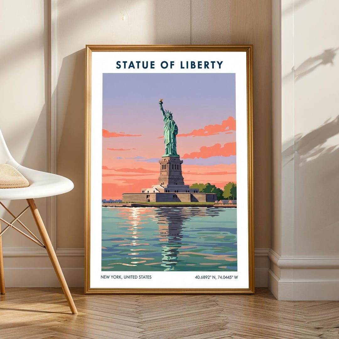 Statue of Liberty Poster - America Wall Art - New York Travel Poster ...