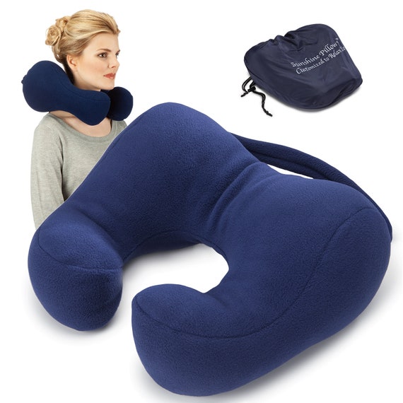 Almohada quiropráctica galardonada, pequeña almohada de viaje azul para el  cuello con fuerte soporte lateral para el cuello, almohada cervical, cojín  para el cuello, contorneada -  España