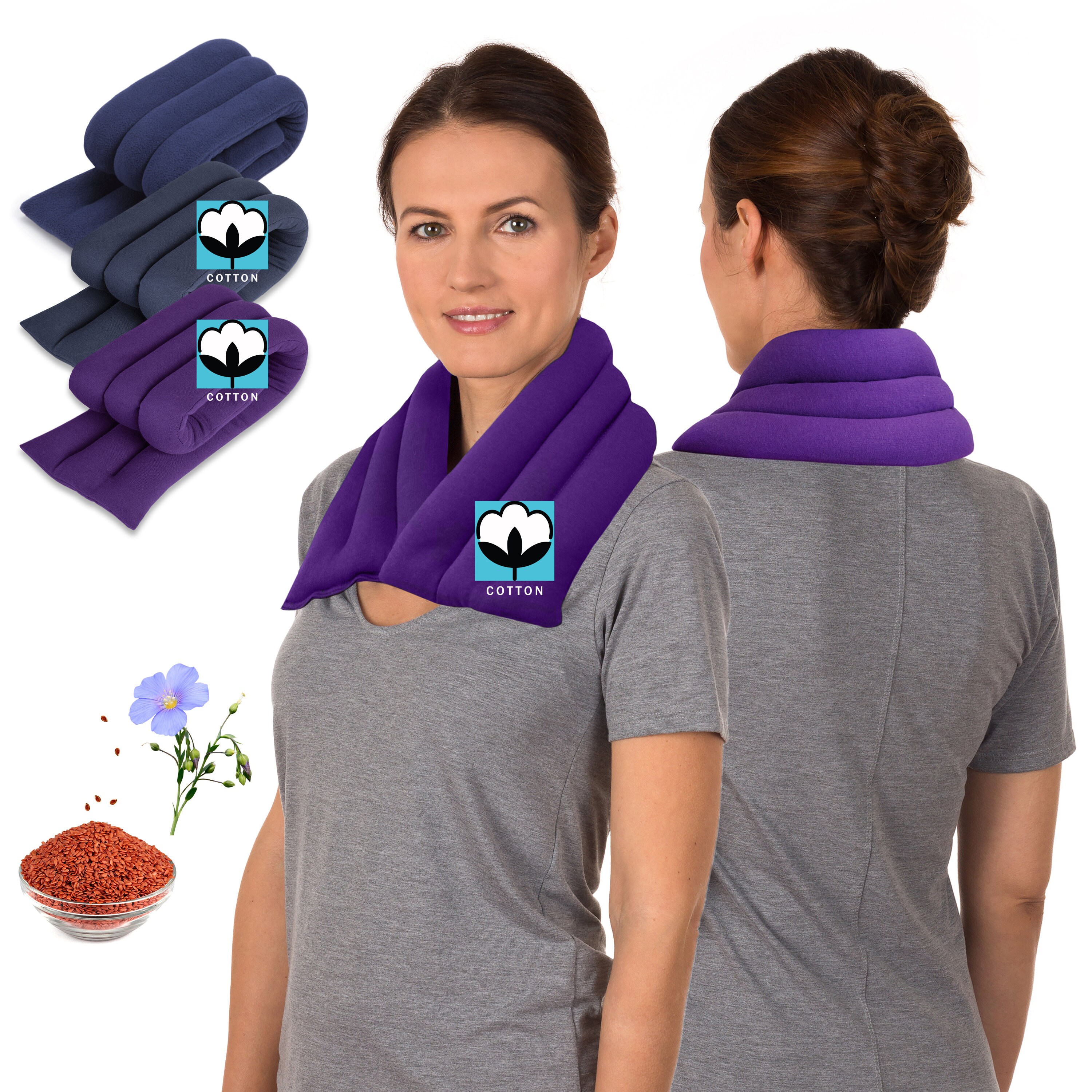 Cotton Bean Bag Heating Pad Microwavable Purple Neck Warmer Etsy Canada