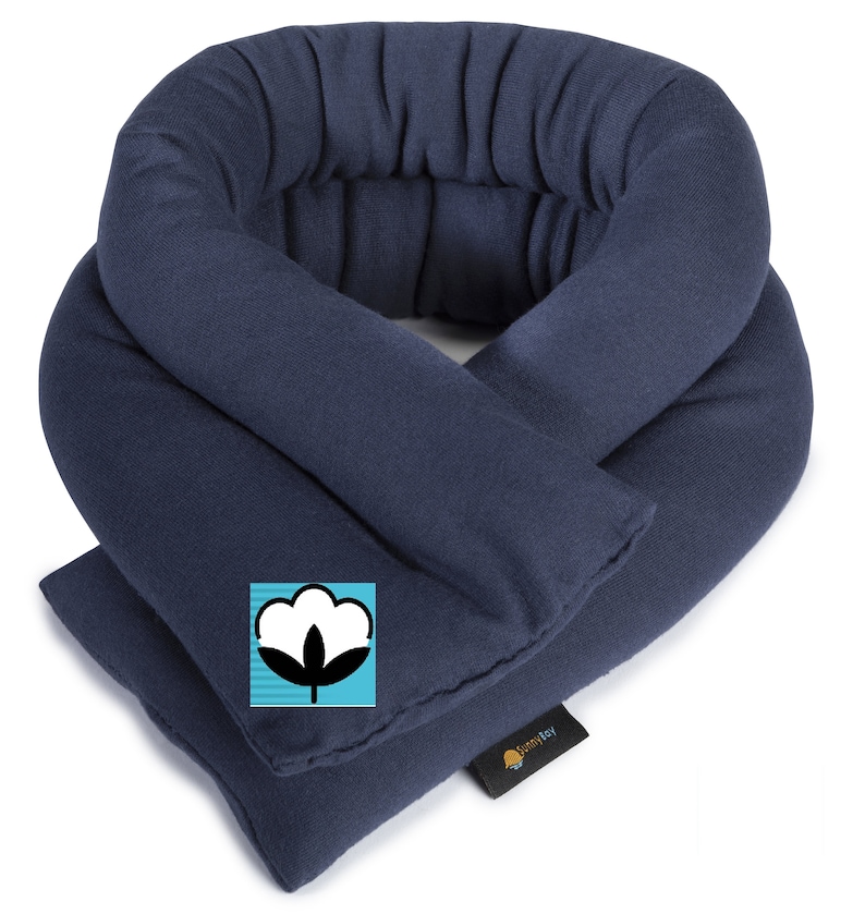 Extra Long Microwave Neck Heat Wrap Cotton Blue Bean Bag Etsy