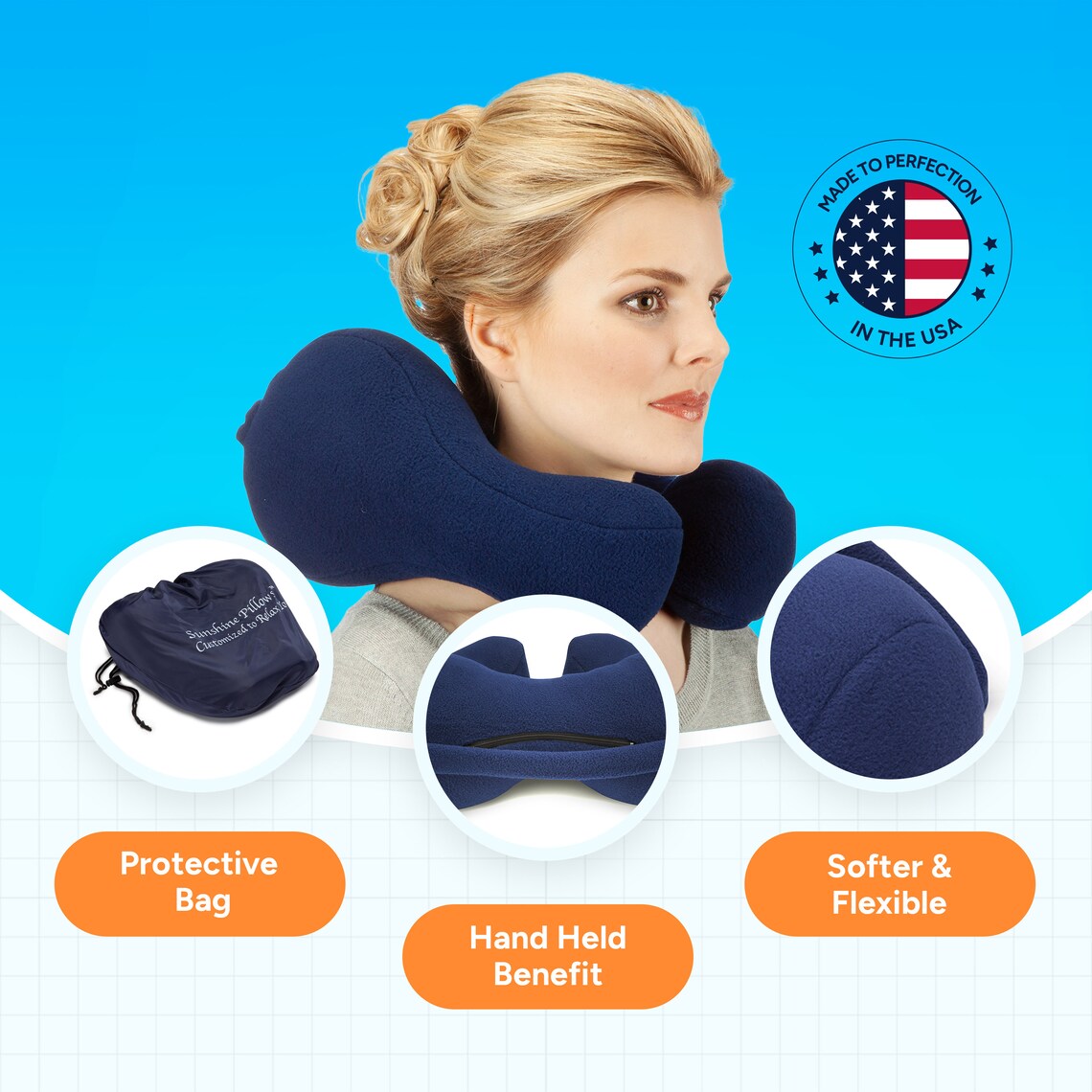 Awardwinning Chiropractic Pillow Small Blue Travel Neck Etsy
