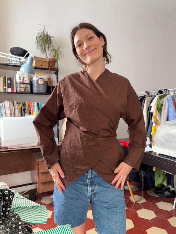 Pleated Wrap Shirt Sewing Pattern - Etsy