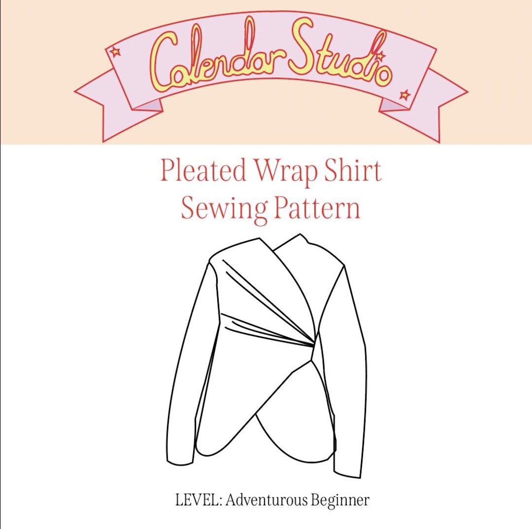 Pleated Wrap Shirt Sewing Pattern - Etsy